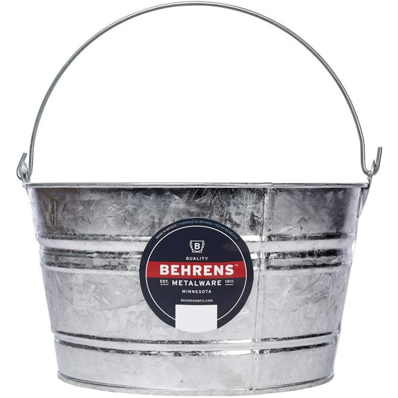 Behrens (#C17) Hot-Dipped Galvanized Steel Utility Pail 4.25 gal - Silver