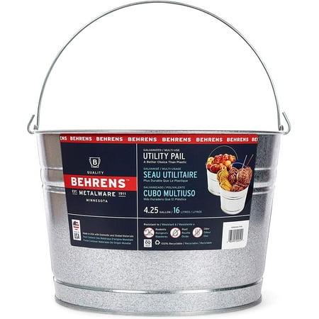 Behrens C17GS 4-1/4-Gallon Galvanized Steel Pail