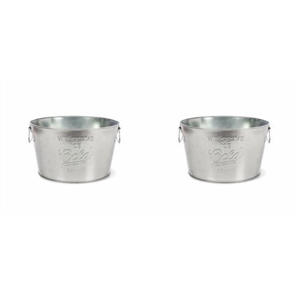 Behrens Embossed 5 Gallon Galvanized Drink Tub (2-Pack) - Heavy-Duty, Watertight & Weather Resistant Metal Beverage Tub with Handles - Recyclable & Built to Last - Made in USA