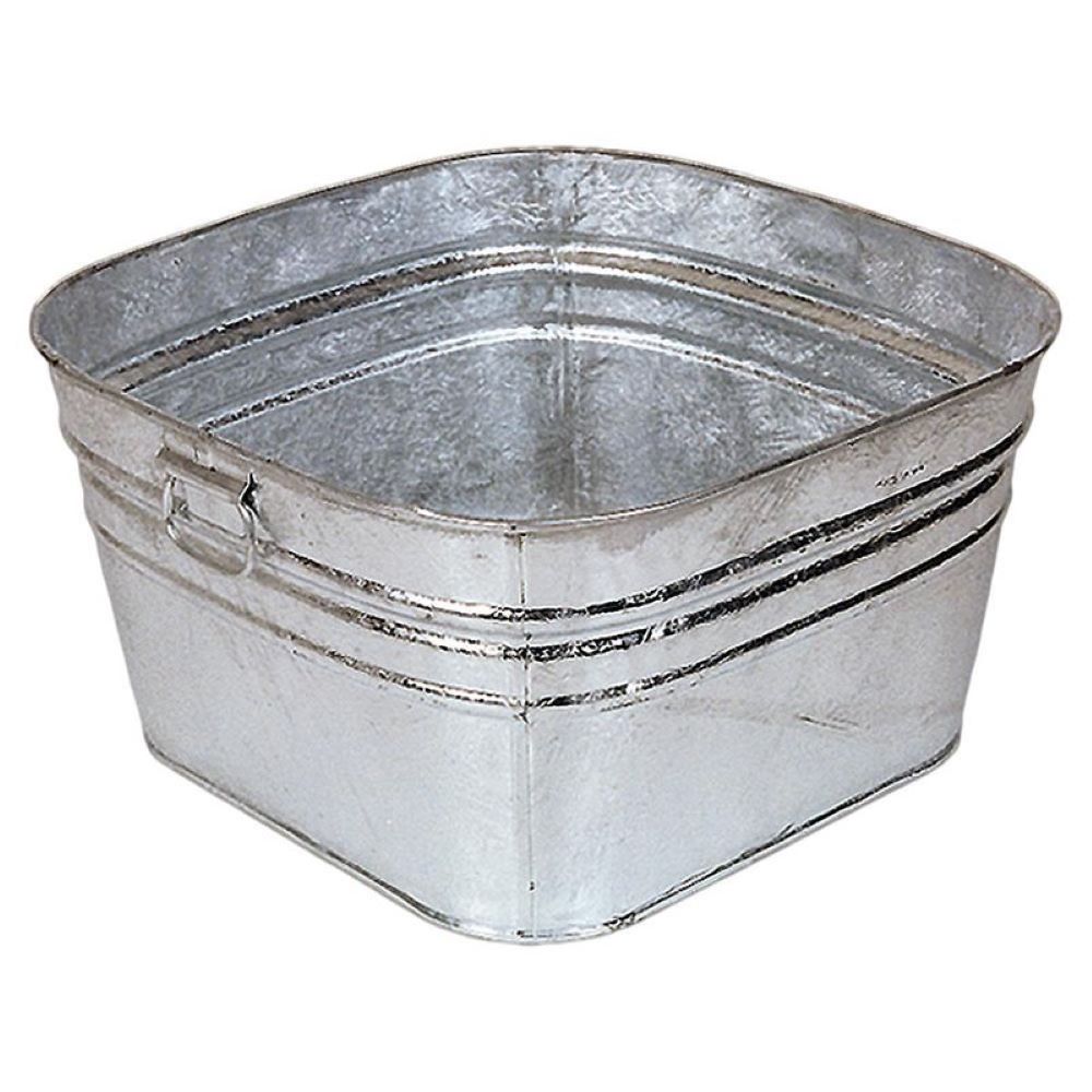 Behrens Funcational Decorative Hot Dipped Galvanized Square Wash Tub 15.5 Gallon - image 1 of 5