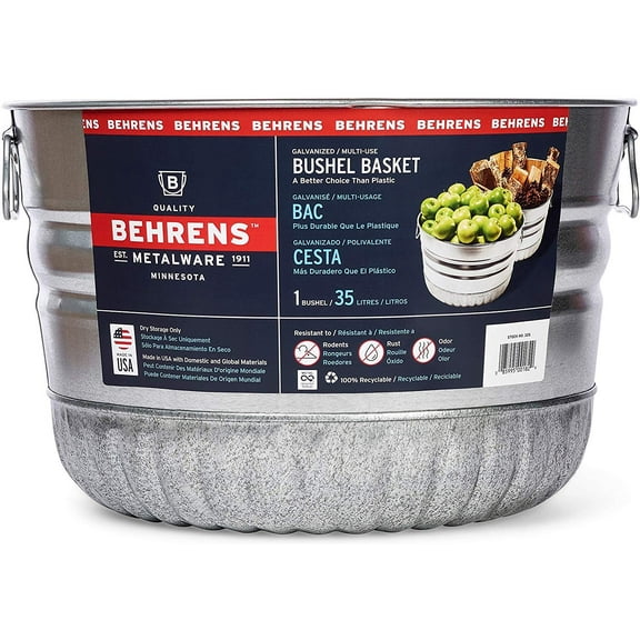 Behrens Galvanized Steel Bushel Basket