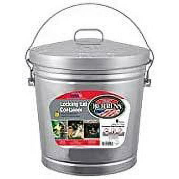 Behrens Galvanized Steel Locking Lid Can, 6 Gallon Pet Food Storage Container, 6 gal Capacity