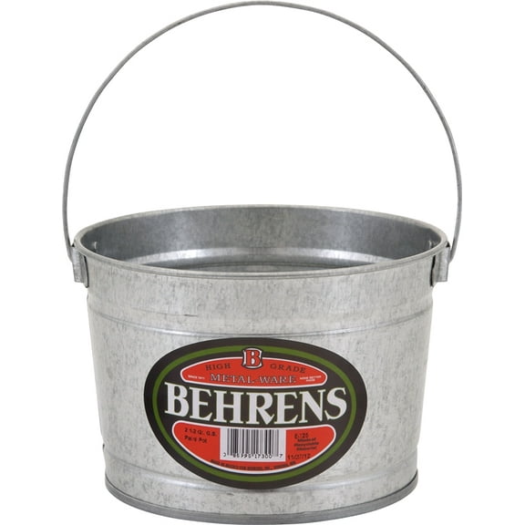 Behrens Galvanized Steel Utility Pail, 2.5 qt Capacity, Wire Reinforced Rim, Buckets
