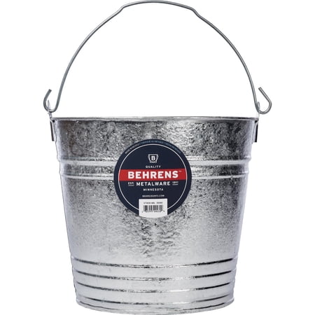 Behrens 1214GS 14 Quart Steel Pail Galvanized Steel in Silver — Heritage American-Made Outdoor & Workshop Container