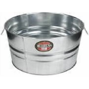 Behrens 11 Gallon Round Steel Tub Galvanized Steel in Silver   Heritage American-Made Outdoor & Workshop Container