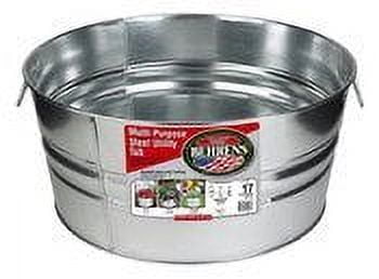 Behrens High Grade Steel 3GS 17 Gal Silver Galvanized Steel Round Tub