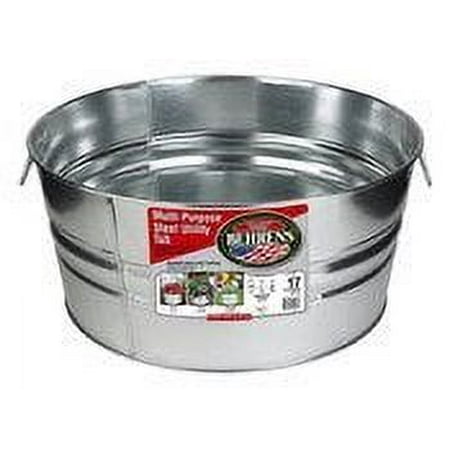 Behrens High Grade Steel 3GS 17 Gal Silver Galvanized Steel Round Tub
