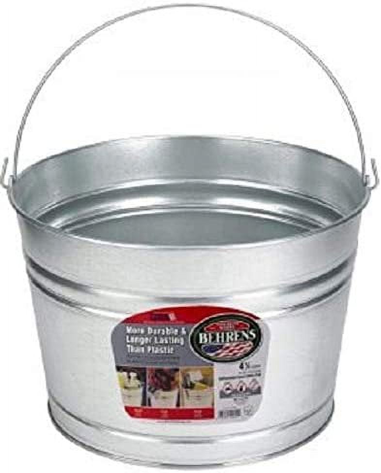 Behrens High Grade Steel C17GS 4.25 Gal Silver Galvanized Steel Pail