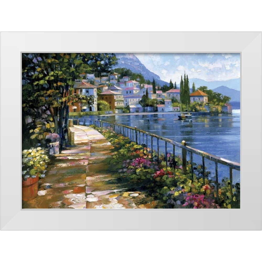 「白樺並木と水面」H41センチ×W31センチ Behrens, Howard 14x11 White Modern Wood Framed Museum Art Print