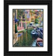 thumbnail image 1 of Behrens, Howard 15x18 Black Ornate Wood Framed with Double Matting Museum Art Print Titled - Romantic Canal, 1 of 4