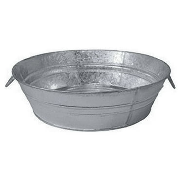 Behrens Low Round Flat Tub for Pets, 2 QT Hot Dipped Steel