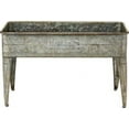 thumbnail image 1 of Behrens M19GP2 20in Embossed Aged Galvanized Planter with Legs, 1 of 1