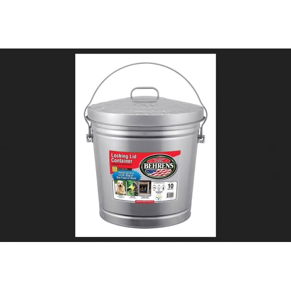 Behrens 10 Gallon Trash Can Galvanized Steel in Silver — Heritage American-Made Outdoor & Workshop Container