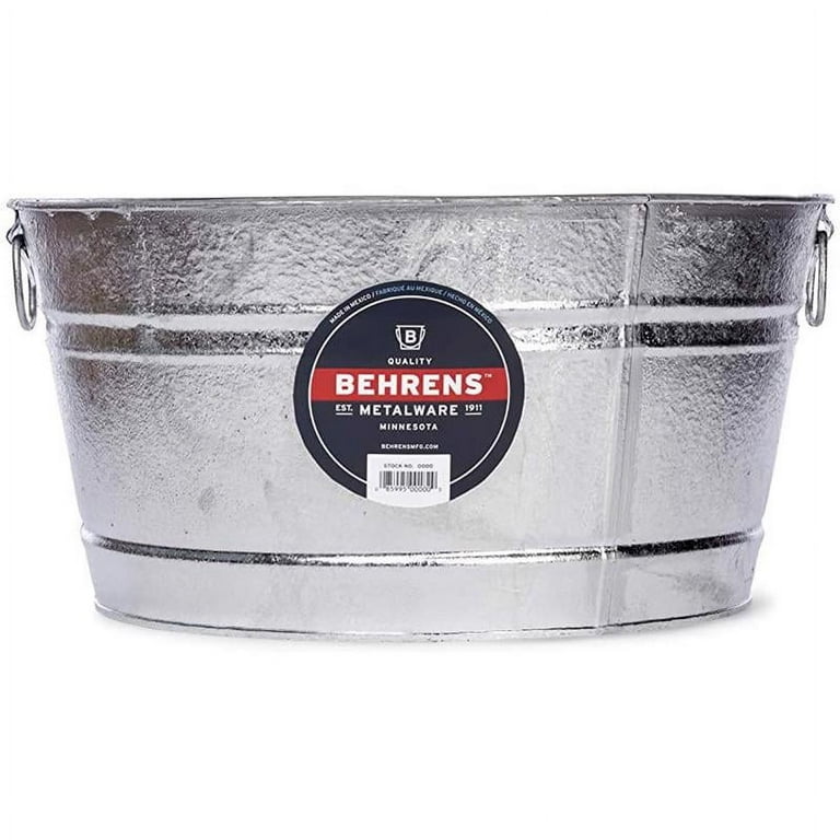 Behrens Manufacturing 9 gal Round Galvanized Wash Tub - Walmart.com