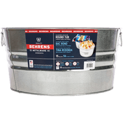 Behrens Multi-purpose Round Galvanized Steel Tub, 15 Gal - Silver