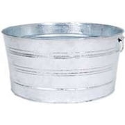 Behrens 14 Gallon Round Steel Tub Galvanized Steel in Silver   Heritage American-Made Outdoor & Workshop Container