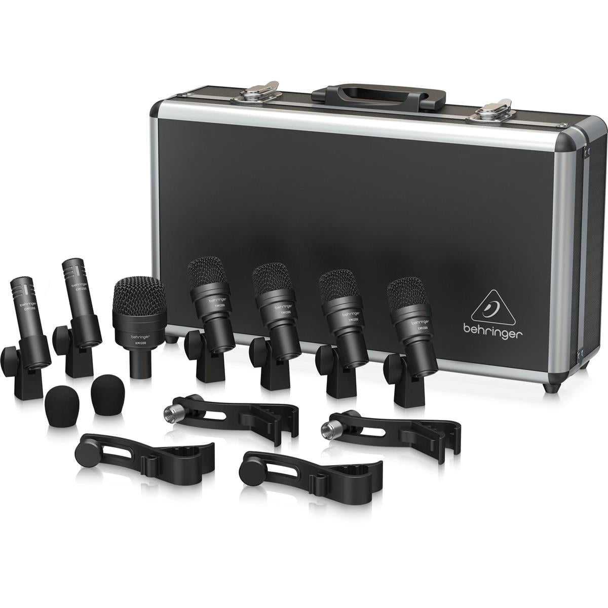 Behringer 7-Piece Drum Microphone Set for Studio and Live Applications with 2x XLR Cable