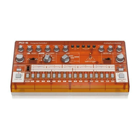 Behringer Rhythm Designer RD-6 Analog Drum Machine, Orange Translucent