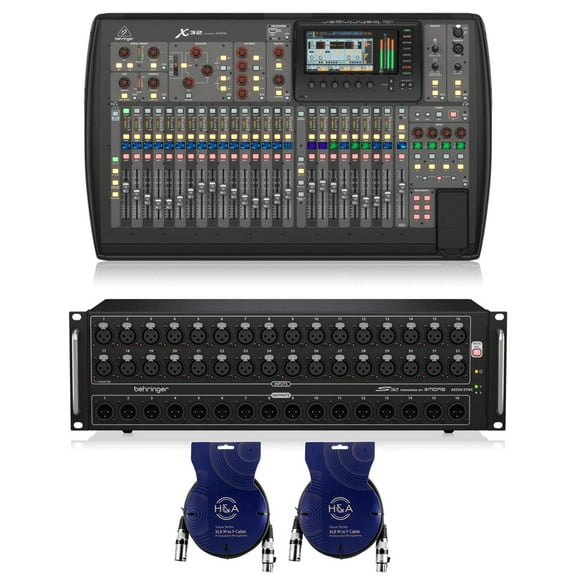 Behringer Behringer X32 32-Channel 16-Bus Total Recall Digital Mixing Console V4.0 Bundles with Powerplay 16 P16-M 16-Channel Digital Personal Mixer & Behringer S32 32x Remote-Controllable Midas