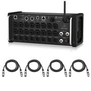 Behringer XAir XR18 18-Channel 12-Bus Portable Digital Mixer for iPad or Android Tablet, with Integrated Wi-Fi, 16 Midas-Designed Preamps, With 4 Pack 15 XLR M to XLR F Microphone Cables