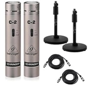 Behringer C-2 Matched Studio Microphones, Pair, w/2x Stand and 2x XLR Cable