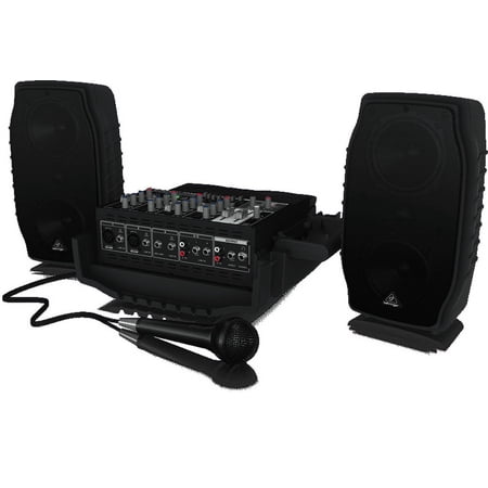 Behringer EUROPORT PPA200 Ultra-Compact 200-Watt 5-Channel Powered Mixer w/ Wireless Microphone Option, KLARK TEKNIK Multi-FX Processor & FBQ Feedback Detection