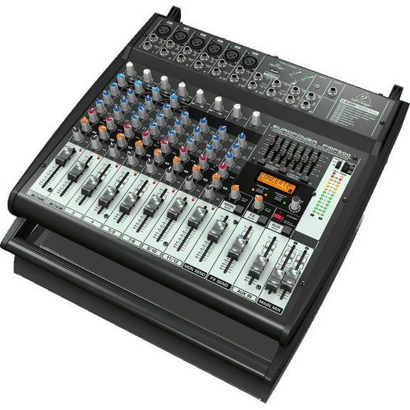 Behringer EUROPOWER PMP500 500-Watt 12-Channel Powered Mixer w/ KLARK TEKNIK Multi-FX Processor, Compressors, FBQ Feedback Detection System & Wireless Option