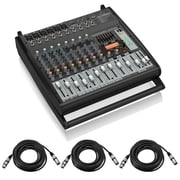Behringer Europower PMP500 500W 12-Channel Powered Mixer with KLARK TEKNIK Multi-FX Proces sor, Compressors, FBQ Feedback Detection System with 3x 25 XLR M to XLR F Cable