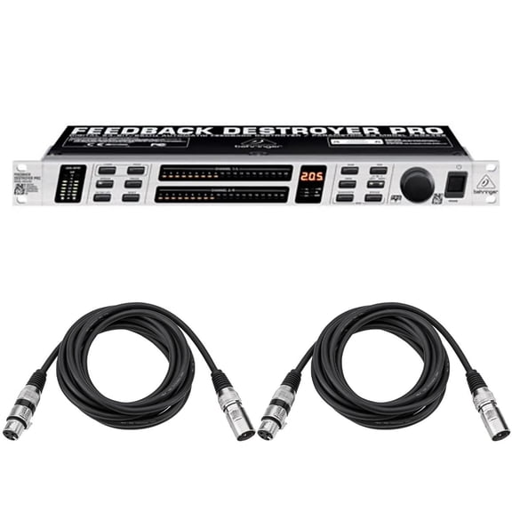 Behringer FBQ2496 Feedback Destroyer/Parametric Equalizer, w/2x XLR Cable
