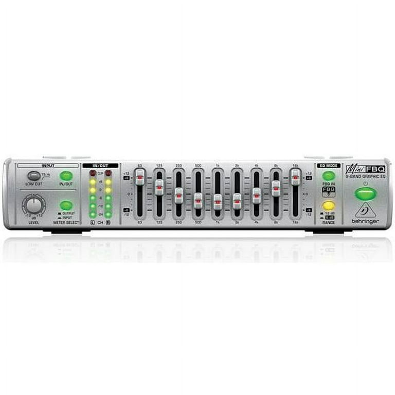 Behringer FBQ800 超コンパクト 9バンドグラフィックイコライザー Behringer High-Quality Illuminated Faders 9-Band Graphic