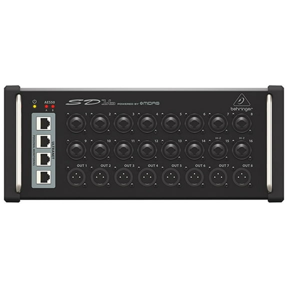 Behringer I/O Stage Box with 16 Remote-Controllable MIDAS Preamps, 8 Outputs, AES50 Networking and ULTRANET Personal Monitoring Hub