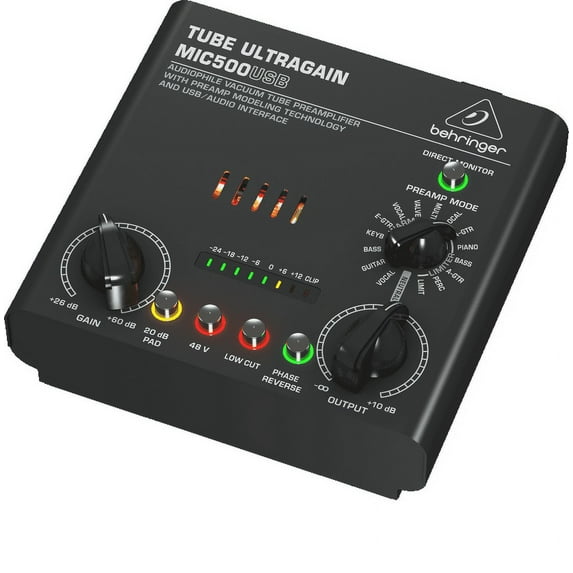Behringer MIC500USB Ultragain Vacuum Tube Preamplifier & USB/Audio Interface