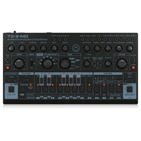 Behringer Modded Out Analog Bass Line Synthesizer with VCO, MIDI-Controllable VCF and Sub-Harmonics Oscillator