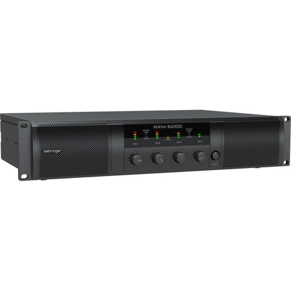 Behringer NX4-6000 Ultra Lightweight 6000 Watt 4-Channel Class D Power Amplifier with SmartSense Loudspeaker