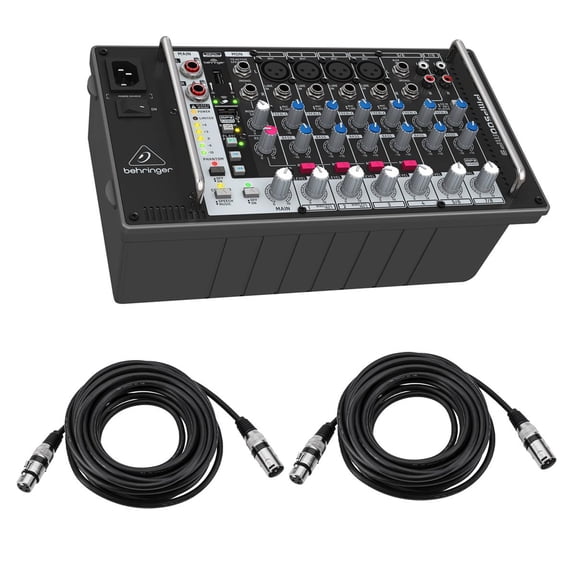 Behringer PMP500MP3 500W 8-Ch Ultra-Compact Powered Mixer w/XLR Mic Cable