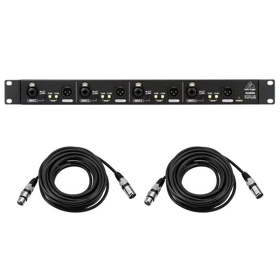 Behringer SUPER-X PRO CX2310 V2 Stereo 2-Way/Mono 3-Way Crossover, Bundle with 2x 25' Value Series XLR Male to Female Microphone Cable
