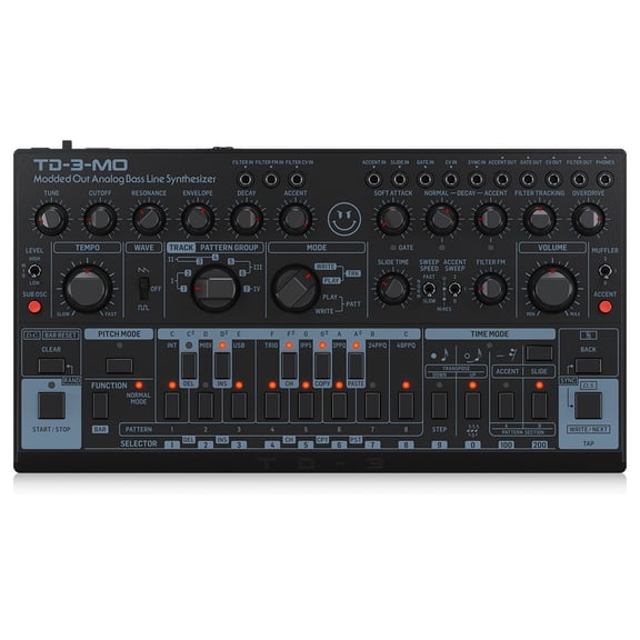 Behringer Modded Out Analog Bass Line Synthesizer with VCO, MIDI-Controllable VCF and Sub-Harmonics Oscillator