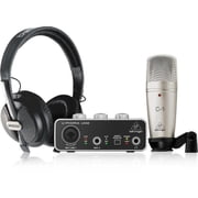 Behringer U-PHORIA STUDIO Complete Recording/Podcasting Bundle with UM2 USB Audio Interface, Condenser Microphone and Studio Headphones