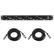 Behringer ULTRA-DI PRO DI4800A Professional 4-Channel Active DI-Box, Bundle with 2x 25 Value Series XLR Male to Female Microphone Cable