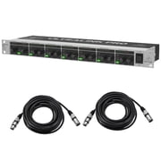 Behringer ULTRALINK PRO MX882 V2 Ultra-Flexible 8-Channel Splitter/Mixer, Bundle with 2x 25' XLR Microphone Cable