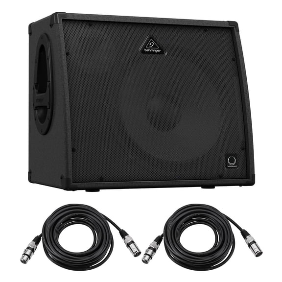 Behringer Ultratone KXD15 600-Watt 4-Channel PA System and Keyboard Amplifier with 15" Speaker with H&A XLR M TO F PRO MIC CABLE 25FT