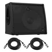 Behringer Ultratone KXD15 600-Watt 4-Channel PA System and Keyboard Amplifier with 15 Speaker with H&A XLR M TO F PRO MIC CABLE 25FT