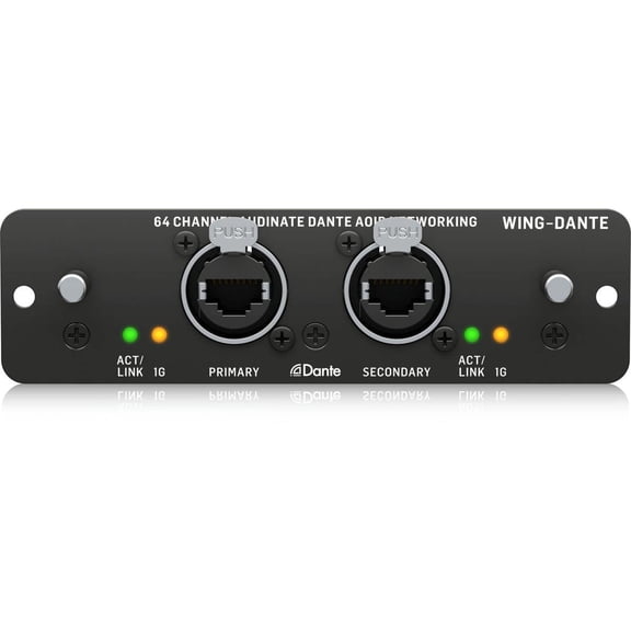 Behringer WING Expansion Card for 64x64 Channel Audinate Dante AoIP Networking