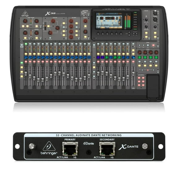 Behringer X32 32-Channel 25-Bus Total Recall Digital Mixing Console V4.0, Bundle with High-Performance 32-Channel Expansion Card