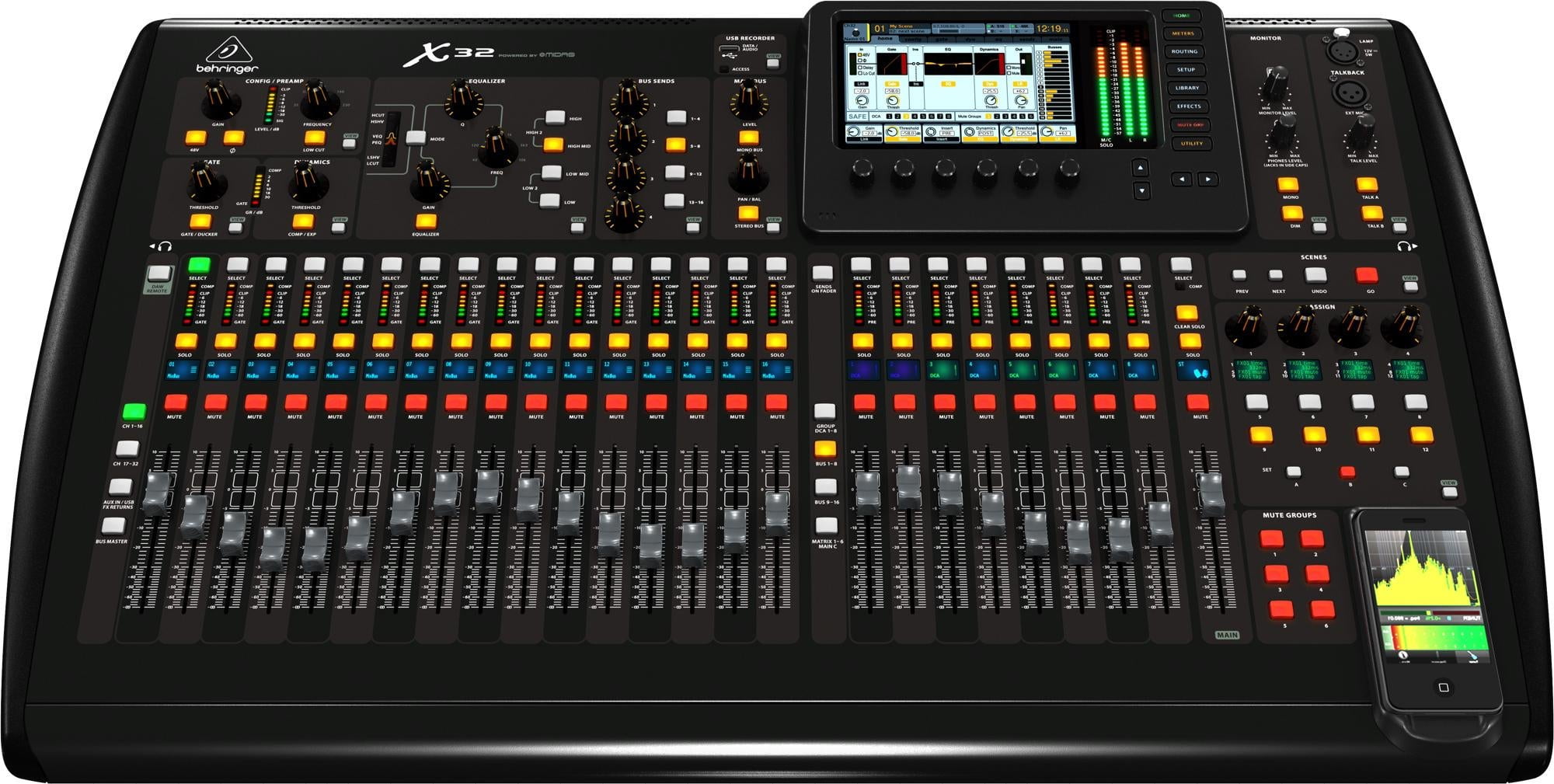 Behringer X32 40-Channel Digital Mixer with MIDAS Preamps and USB Recording