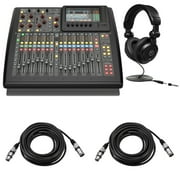وحدة تحكم خلط رقمية مدمجة Behringer X32 ذات 40 مدخلًا و25 ناقلًا، مع سماعات رأس TAPH100 وكابل ميكروفون 2x 25 XLR
