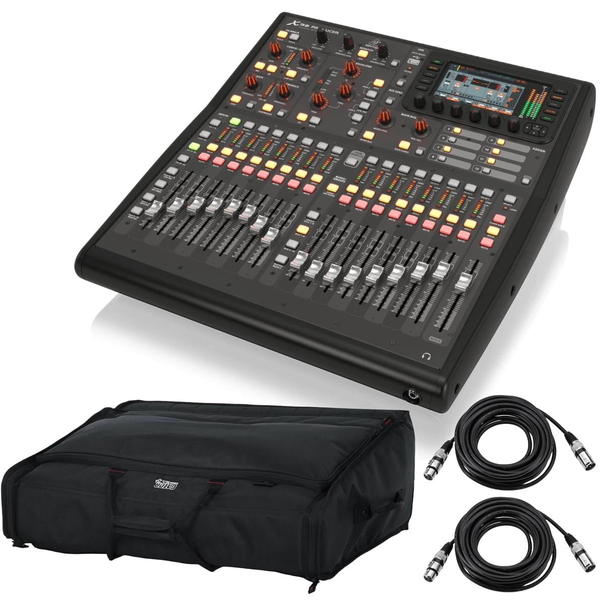 Behringer X32 PRODUCER 40-Input, 25-Bus Rack-Mountable Digital Mixing Console - Bundle With Gator Padded Nylon Carry Bag, 2x 15' XLR Mic Cable