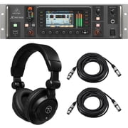 Behringer X32 Rack 40-Input 25-Bus Digital Rack Mixer, Bundle with TAPH100 Headphones and 2x 25 XLR Microphone Cable