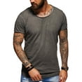 thumbnail image 1 of Behype. Men's Basic Crewneck Casual Fashion Hipster T-Shirt Longline Tee D-1703 (Darkgrey,M), 1 of 2