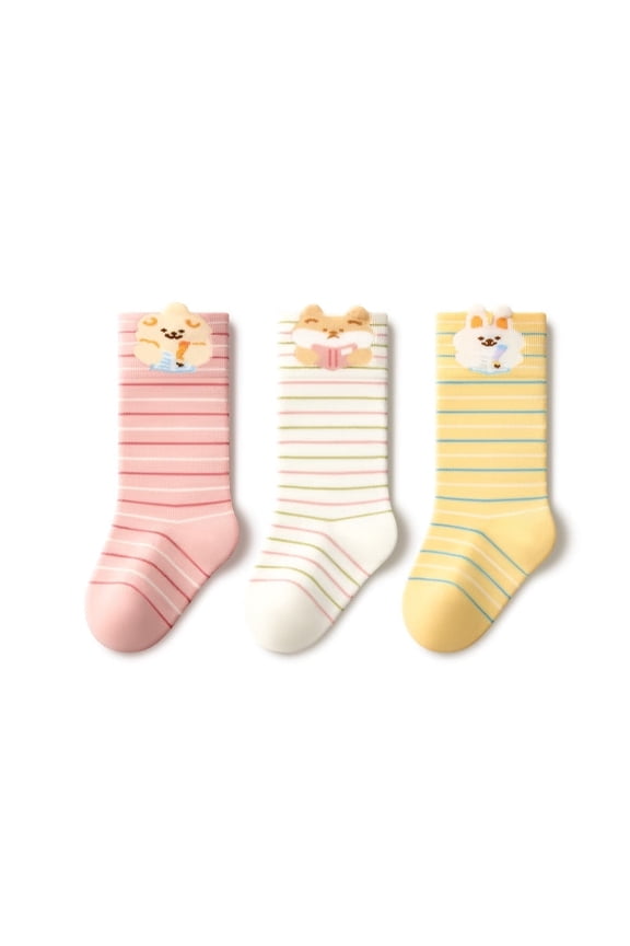 3-Pair Pack Girls' Socks, Toddler Socks, Baby Girl Clothes, Suitable for all seasons, for children aged 0-6